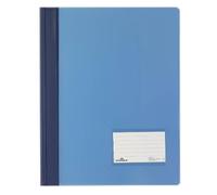 Durable 268006 Duralux Chemise à Lamelles Format A4+ Couverture Translucide Coloris Bleu et Dos Opaque Bleu Lot de 25
