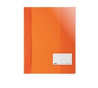 Durable 269001 Lot de 25 Chemises à Lamelles Format A4+ avec Porte-Étiquette Couverture Transparente Dos Opaque Orange