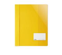 Durable 269001 Lot de 25 chemises à Lamelles Format A4+ avec Porte-étiquette Couverture Transparente Dos Opaque jaune