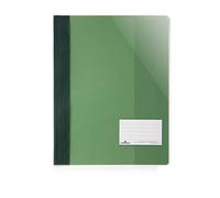 Durable 269005 Lot de 25 Chemises à Lamelles Format A4+ avec Porte-Étiquette Couverture Transparente Dos Opaque Vert