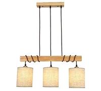 Durable 3 lumières Abat-Jour en Tissu Lustre Art Loft Bar Lampe Suspendue Salon Salle à Manger Restaurant étude Lampe décorative L65cm * H15cm E27