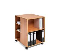 DURABLE Desserte de bureau 74/59 – ouverte sur 3 côtés, 6 étagères, hêtre