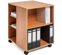 DURABLE Desserte de bureau 74/59 – ouverte sur 3 côtés, 6 étagères, hêtre