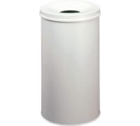DURABLE Corbeille à papier SAFE 330710 60 L anti-feu, acier gris avec couvercle