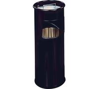 Durable 333001 Corbeille Haute Ronde 17 litres avec Cendrier Bac à Sable Hauteur 62 cm en Métal Peint Coloris Noir