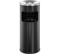 Durable 333201 Corbeille à papier 17 l métal (Ø x H) 250 mm x 630 mm noir avec cendrier 1 pc(s)
