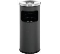 Durable 333258 Poubelle Ronde Anti Feu 17 Litres avec Cendrier Couvercle Etouffoir Hauteur 63 cm en Métal Coloris Anthracite