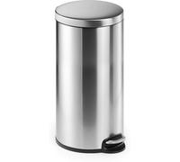 DURABLE Poubelle ronde à pédale 340323 – 30 L, seau intérieur amovible – Argent