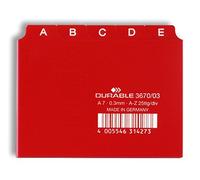 Durable Intercalaires 367003 – Jeu de 25 avec onglets imprimés A–Z, format A7 Rouge