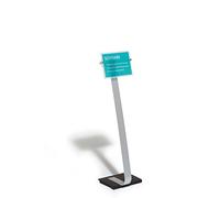 DURABLE Support d'information sur pied CRYSTAL SIGN® STAND A4, Argent, 481823
