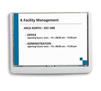Durable 486602 Click Sign Plaque de Porte Et de Signalisation avec Cadre Profilé Plastique Coloris Blanc Format A5 Paysage 210 x 148,5 mm