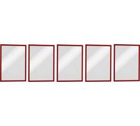 Pochettes magnétiques Duraframe Durable pour document A4 - Lot de 5 - rouge