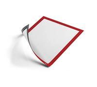 DURABLE Pochette murale DURAFRAME® Cadre d'affichage magnétique A4 - Fixation sur surfaces métalliques - Cadre rouge - Sachet de 5