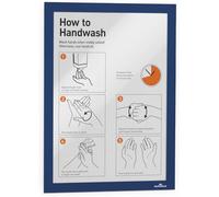 Durable 487207 Duraframe Pochette Cadre d'Affichage Dos Adhésif pour Document A4 Bleu Foncé Sachet de 2