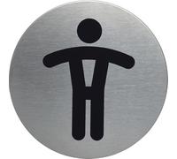 Pictogramme 'WC-Hommes', diamètre: 83 mm, argent
