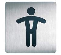 Durable 495423 Pictogramme Carré 150 x 150 mm en Acier Brossé Inoxydable Wc Toilettes Hommes