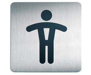 Durable 495423 Pictogramme Carré 150 x 150 mm en Acier Brossé Inoxydable Wc Toilettes Hommes