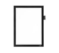 Durable 498901 Sachet de 1 Duraframe Magnetic Note Pochette Cadre d'Affichage Dos Magnétique pour Document A4 Noir