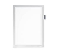 Durable 498923 Sachet de 1 Duraframe Magnetic Note Pochette Cadre d'Affichage Dos Magnétique pour Document A4 Argent Métallisé