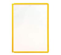 Durable 560604 Sherpa Vario Panel Plaque Pochette Polypropylène pour Document A4 avec Cadre Profilé Jaune Lot de 10