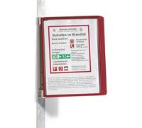 Durable 591403 Vario Magnet Wall Support Mural Magnétique 5 Pochettes pour Consultation Et Présentation Documents Rouge