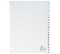 DURABLE Intercalaire 616002 – Numéroté 1–31, A4 (portrait), Polypropylène, Blanc