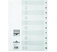 Durable 616202 1 jeu de 10 intercalaires avec onglets imprimés a4 blanc 6162-02 G