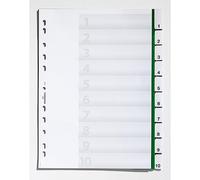 DURABLE Répertoire A4 622105 – 10 onglets soudés avec insertions, PP 0,12 mm, Vert