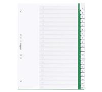 Durable 622305 Index en plastique avec onglets vierges, 20 pièces, A4 portrait, vert