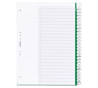 Durable 622405 Index en plastique avec onglets vierges, 25 pièces, A4 portrait, vert