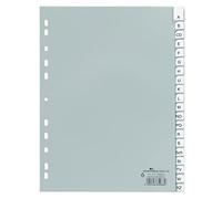 Durable 640110 Intercalaires Format A4 20 Touches Alphabétiques - Onglets Soudés et Insertions A-Z - Perforations Universelles - Polypro 120 Microns Coloris Gris