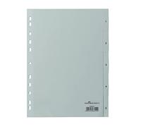 Durable 650510 Lot de 25 intercalaires en polypropylène Format A4 Onglets 1-5 Gris