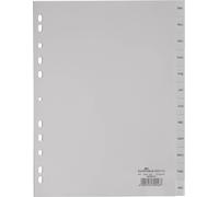 Durable 6507 Répertoire DIN A4 Déc.-Janv. polypropylène gris 12 onglets onglets imprimés 650710