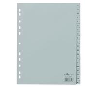 DURABLE Intercalaires A4 A-Z 6510-10 – Polypropylène Gris, 20 onglets, format vertical