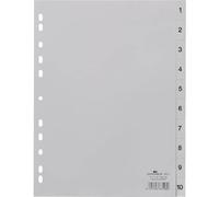 Durable 6511-10 Numeric tab index Polypropylene (PP) Gris intercalaire de classement - Intercalaires de classement (Numeric tab index, Polypropylène (PP), Gris, Portrait, A4, 230 mm)