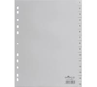 Durable 6524 Répertoire DIN A4 1-15 polypropylène gris 15 onglets onglets imprimés 652410