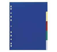 Durable 673727 Intercalaires Format A4+ 5 Touches Neutres - Page de Garde - Perforations Universelles - Polypro 120 Microns 5 Couleurs Lot de 20