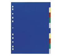 Durable 674727 Intercalaires Format A4+ 10 Touches Neutres - Page de Garde - Perforations Universelles - Polypro 120 Microns 5 Couleurs Lot de 20