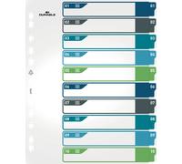 DURABLE Intercalaires A4+ 10 onglets translucides multicolore polypropylène 679527