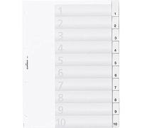 Durable 682119 Intercalaires Format A4 10 Touches - Onglets Soudés Et Planches d'Insertions 1-10 - Page de Garde - Perforations 4 Trous - Pvc Rigide Transparent