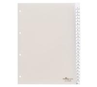 Durable 682419 Intercalaires Format A4 25 Touches - Onglets Soudés Et Planches d'Insertions 1-25/A-Z - Page de Garde - Perforations 4 Trous - Pvc Rigide Transparent