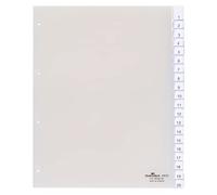 DURABLE Intercalaires en plastique A4 – 20 onglets transparents
