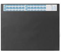 Durable 720407 Sous-main avec Rabat Transparent et Bande Calendrier Format Bureau 65 x 52 cm Bleu Foncé