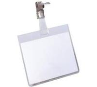 DURABLE Porte-badge 800319 – fermé en haut 90×60 mm, clip rotatif, transparent, 25 pcs