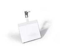 Durable 800319 Pochette Porte-badge Universel Fixation par Clip Métallique pour Insertion Format 60 x 90 mm Plastique Résistant Transparent Boîte de 25