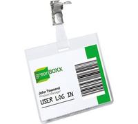 Badge nominatif, fermé en haut, 90 x 60 mm
