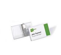 Durable 811019 Porte-Badge Universel Fixation Par Pince Crocodile pour Insertion Format 40 x 75 mm Plastique Résistant Transparent Boîte de 25