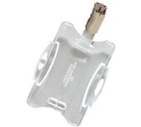Porte-badge, avec clip, 54 x 90 mm, transparent