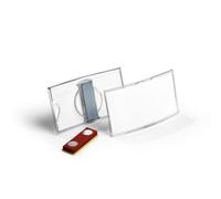 Durable Porte-badge Konvex 40 x 75 mm avec aimant – Transparent, boîte de 25 (812319)
