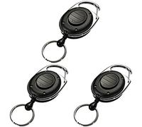 Durable 819801 Style LED Enrouleur Yoyo Longueur 80 cm Attache Ceinture avec Anneau Prisonnier Porte-clés + Eclairage LED, Paquet de 3